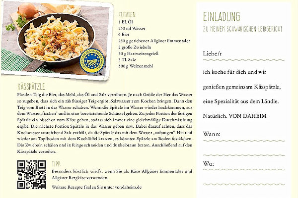 Citycard zur Regionalkampagne vondaheimBW Citycard zur Regionalkampagne vondaheimBW